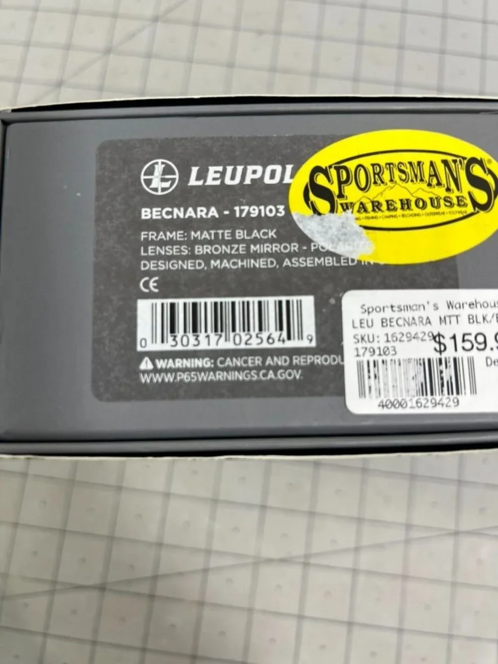 Leupold Becnara Matte Black Sunglasses w/Bronze Mirror Polarized Lens & Case New